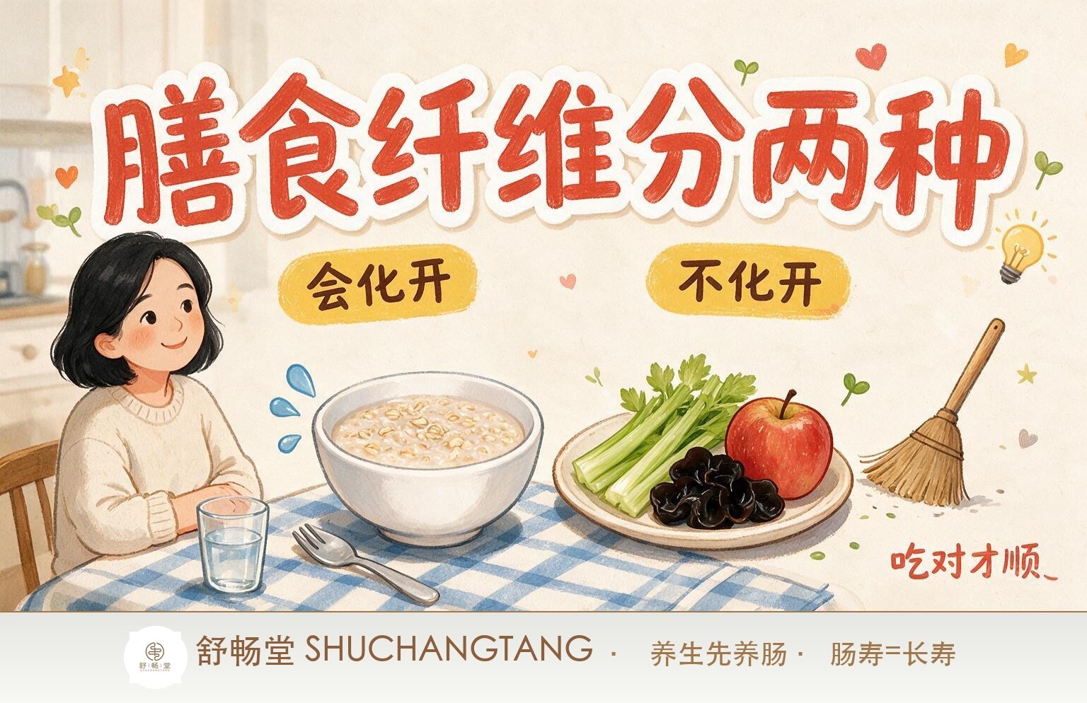 餐桌上两种膳食纤维的日常搭配：燕麦粥、豆类与芹菜木耳，成都上班族一看就懂